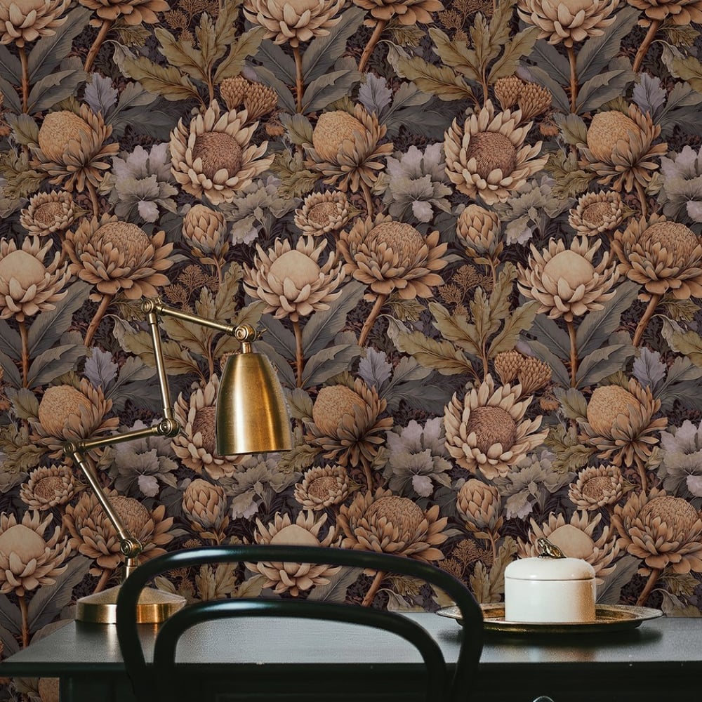 Lykke Brown - Papiers peints - Marron - Bureau - Floral - September - Intissé