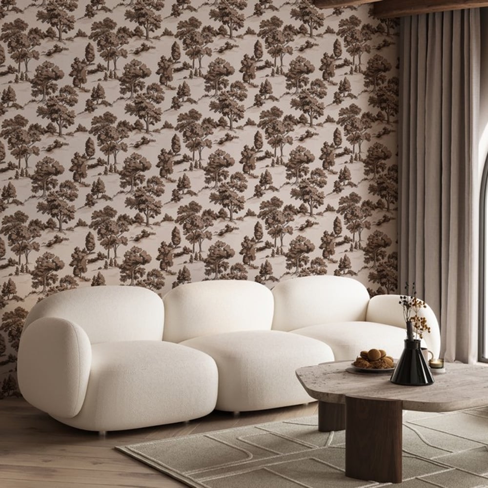 Georg Beige - Papiers peints - Beige - Salon - Arbre - Dreamland - Intissé