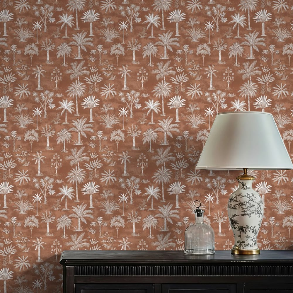 Salvadore Brown - Wallpaper - Brown - Living room - Tree - Blue Monkey - Non-Woven