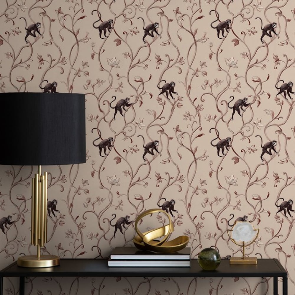Denali Beige - Wallpaper - Beige - Bedroom - Animal - Blue Monkey - Non-Woven
