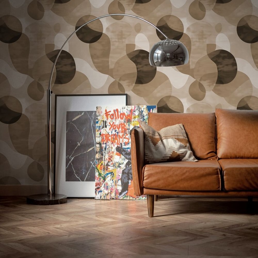 Noah Beige - Papiers peints - Beige - Salon - Graphique - in between - Intissé