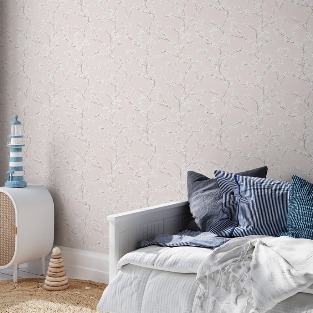 Cindy Pink - Papiers peints - Rose - Chambre d’enfant - Floral - Scandza - Intissé