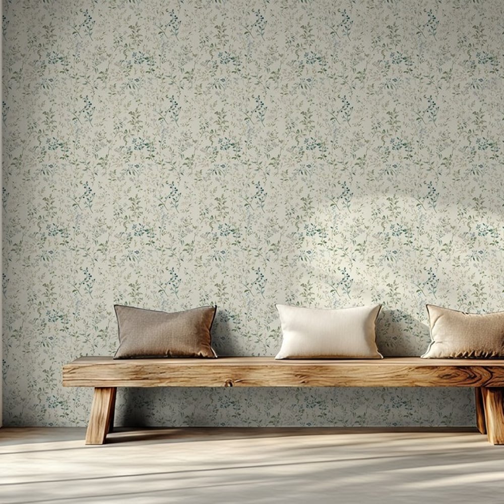 Erika Green - Papiers peints - Vert - Salon - Floral - Scandza - Intissé