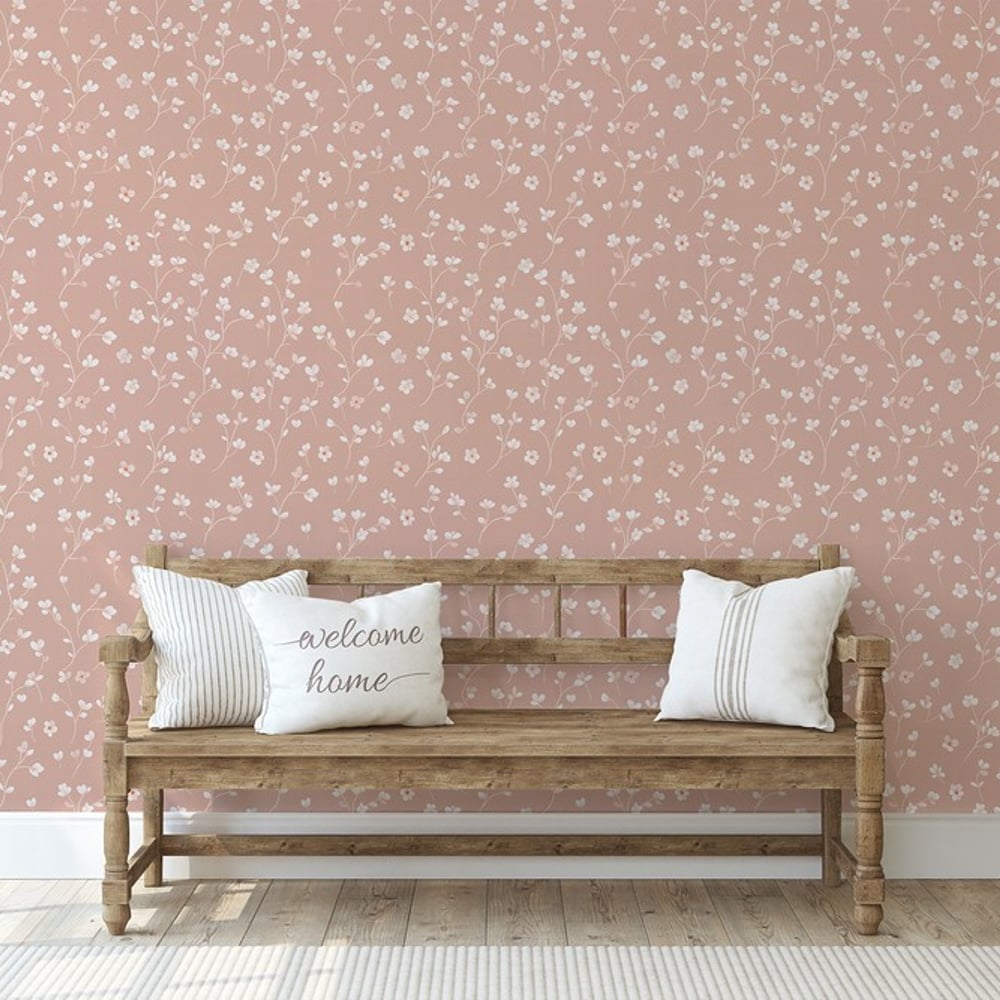 Gisela Pink - Papiers peints - Rose - Chambre d’enfant - Floral - Scandza - Intissé