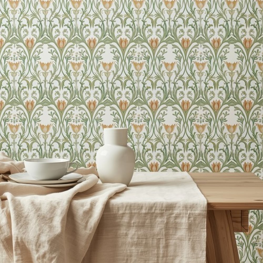 Gunvor White - Papiers peints - Blanc - Cuisine - Floral - Scandza - Intissé