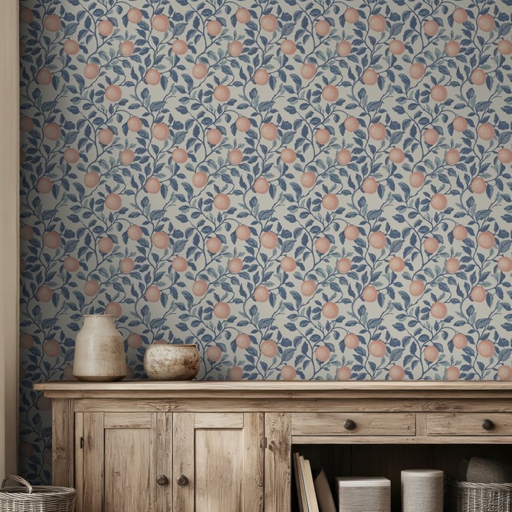 Gerd Blue - Papiers peints - Bleu - Salon - Fruit - Scandza - Intissé