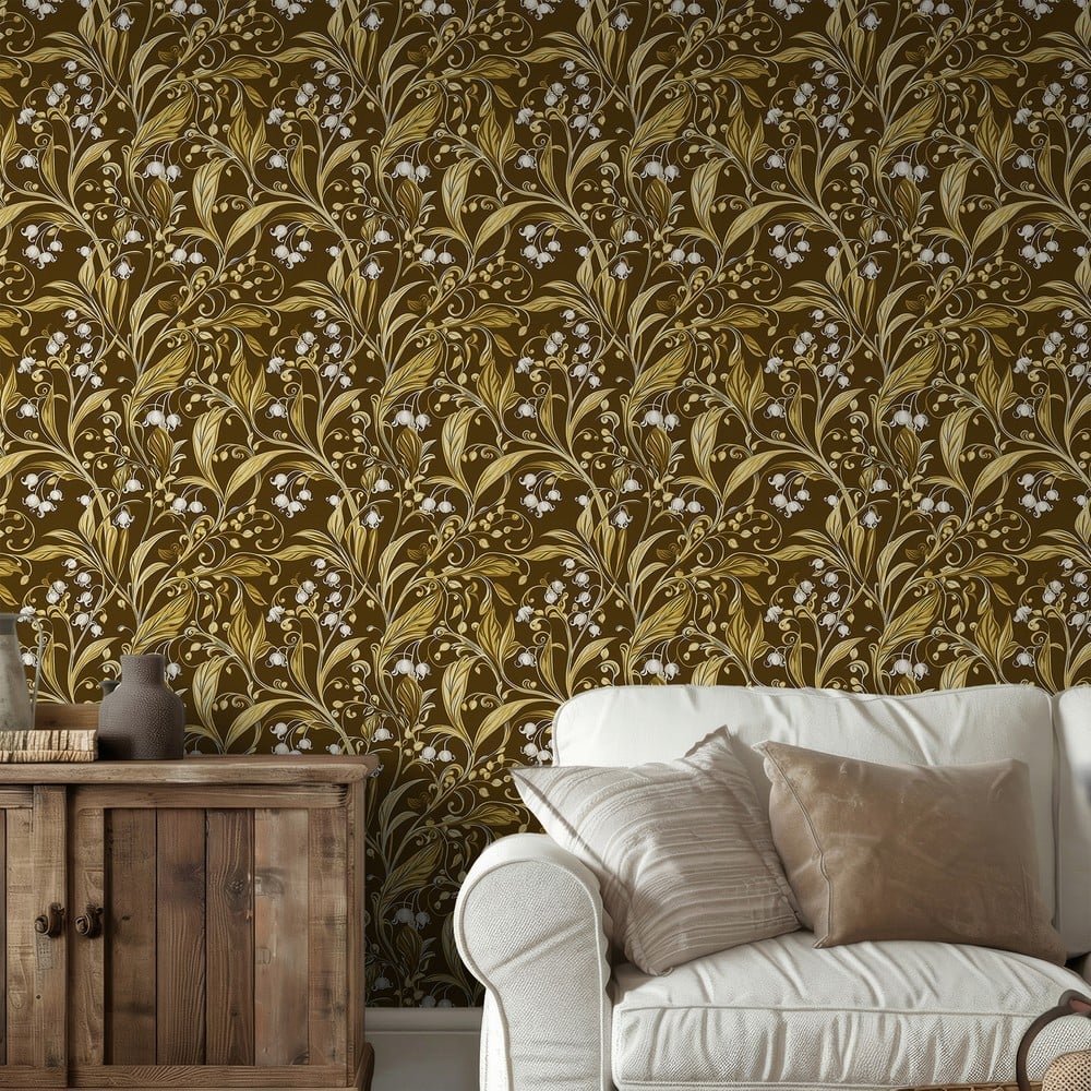 Lage Yellow - Papiers peints - Jaune - Salon - Floral - Scandza - Intissé