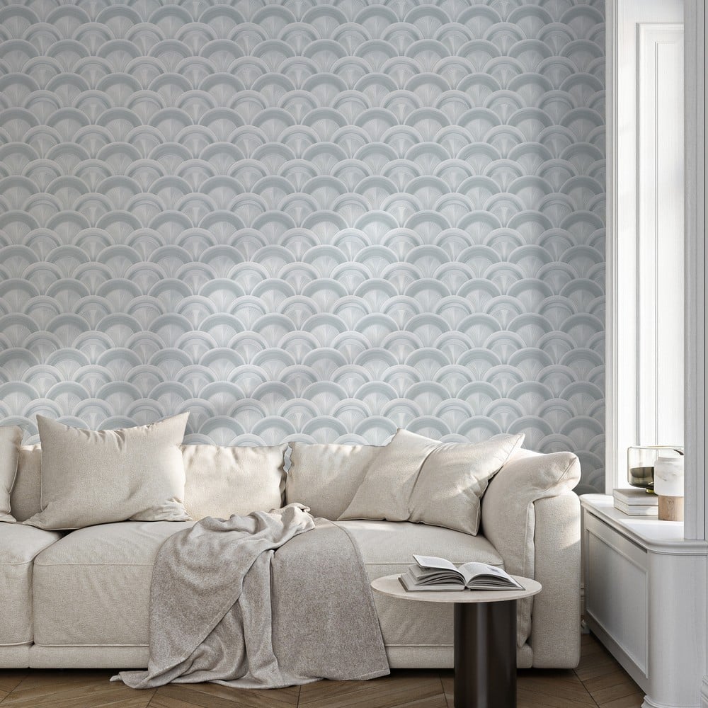 Fabian Blue - Papiers peints - Bleu - Salon - Graphique - Palette - Intissé