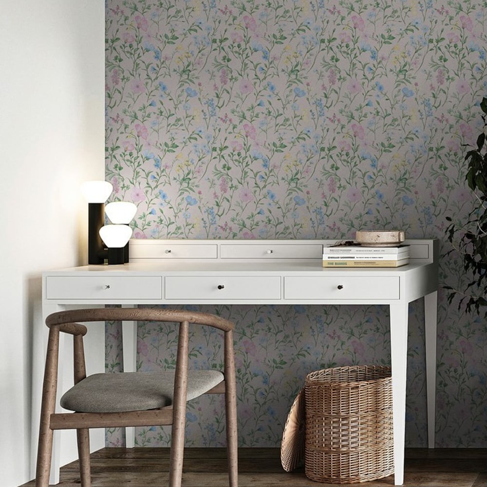 Solbritt Pink - Papiers peints - Vert - Bureau - Floral - Palette - Intissé