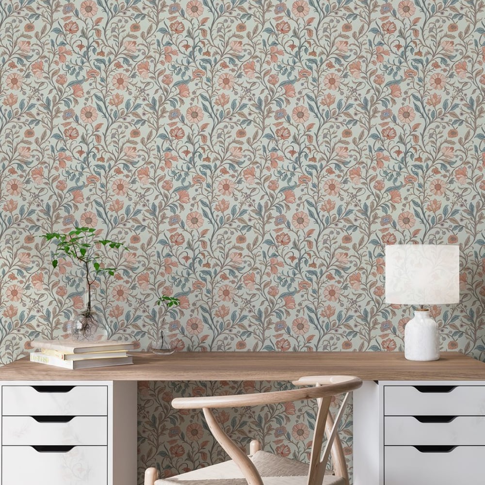 Vanja Green - Papiers peints - Vert - Bureau - Floral - Palette - Intissé