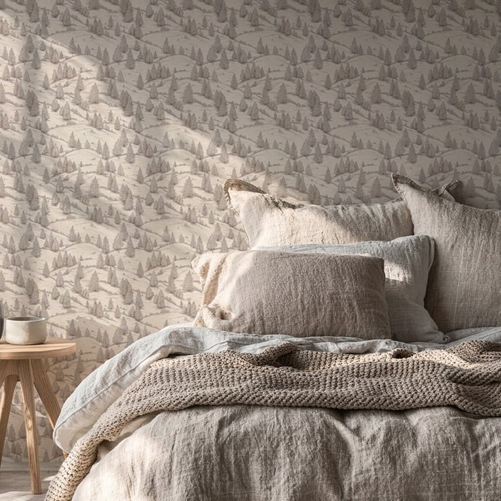Claude Beige - Papiers peints - Beige - Chambre - Arbre - Palette - Intissé