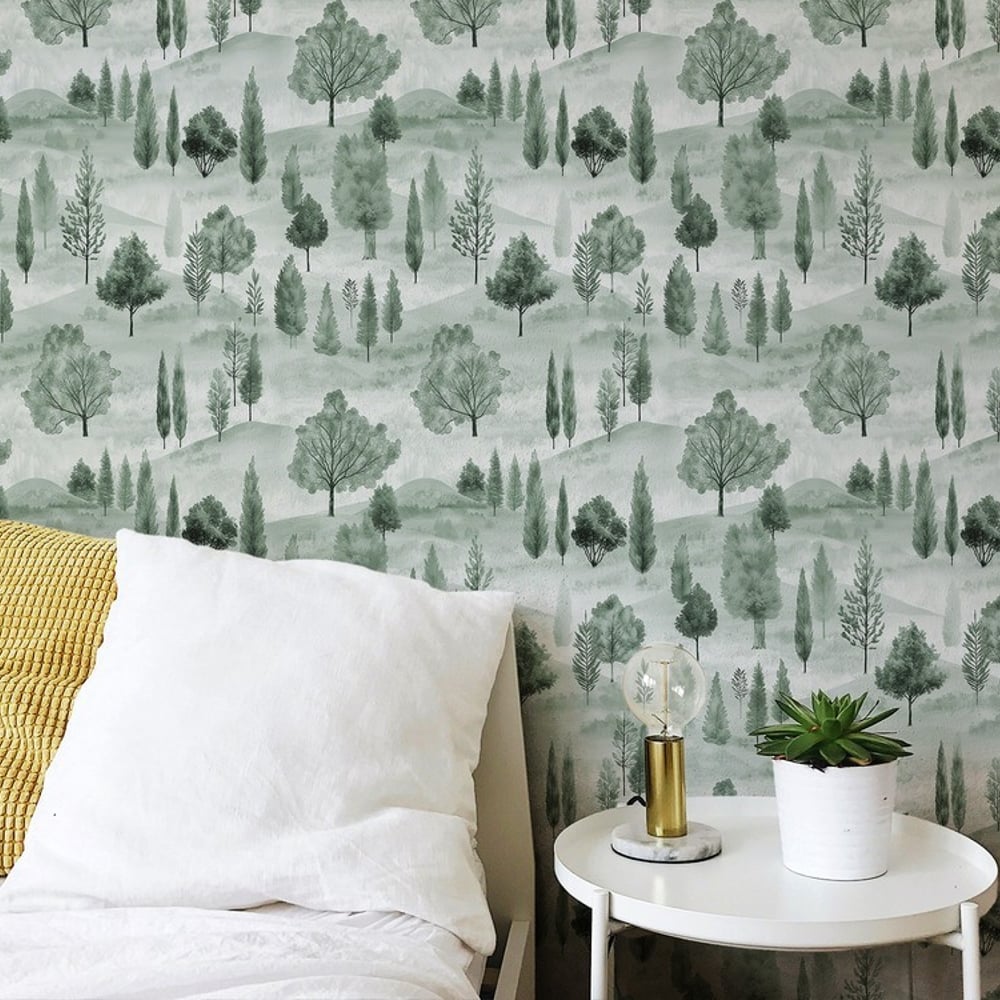 Etienne Green - Papiers peints - Vert - Chambre - Arbre - Palette - Intissé
