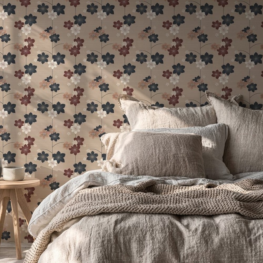 Furudal - Papiers peints - Beige - Chambre - Floral - Palette - Intissé