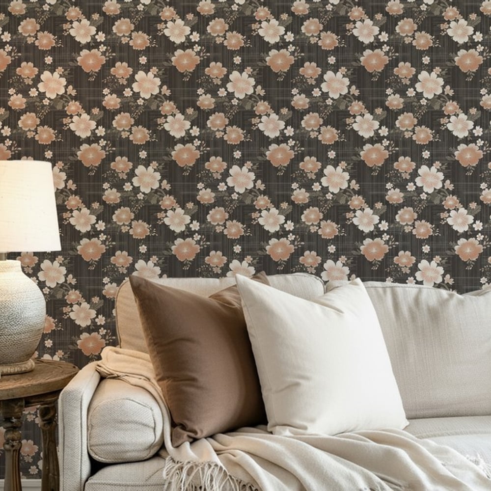 Gripenberg - Papiers peints - Marron - Salon - Floral - Palette - Intissé