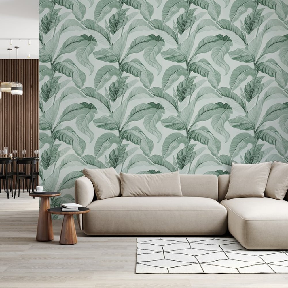 Pablo Green - Papiers peints - Vert - Salon - Feuille - Palette - Intissé