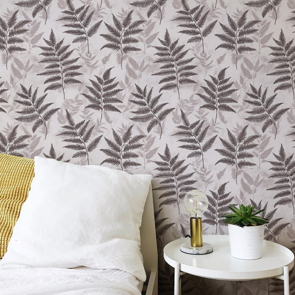 Raul Grey - Papiers peints - Gris - Chambre - Feuille - Palette - Intissé