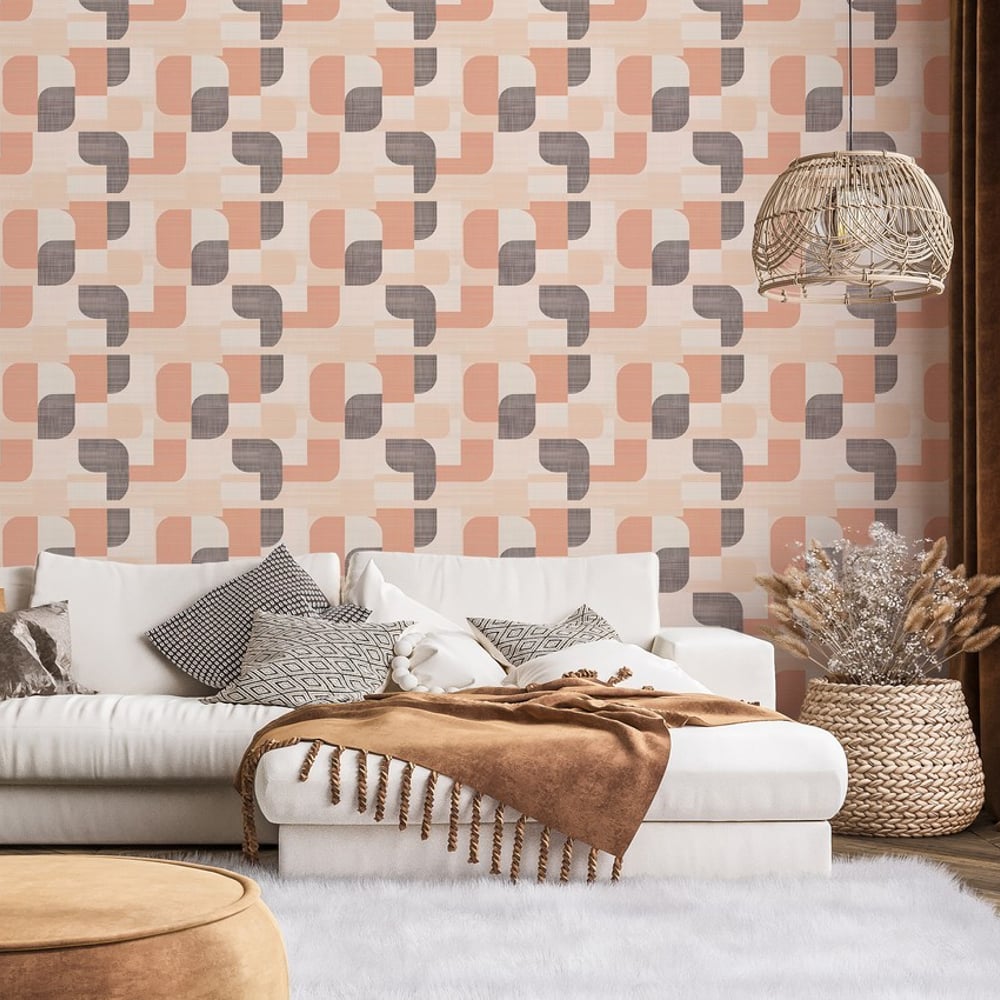 Jakob Beige - Papiers peints - Beige - Salon - Graphique - Palette - Intissé