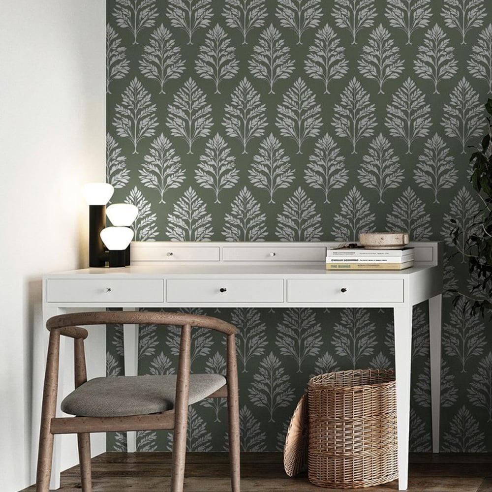 Alex Green - Tapetit - Vihreä - Työhuone - Lehti - Palette - Non-Woven