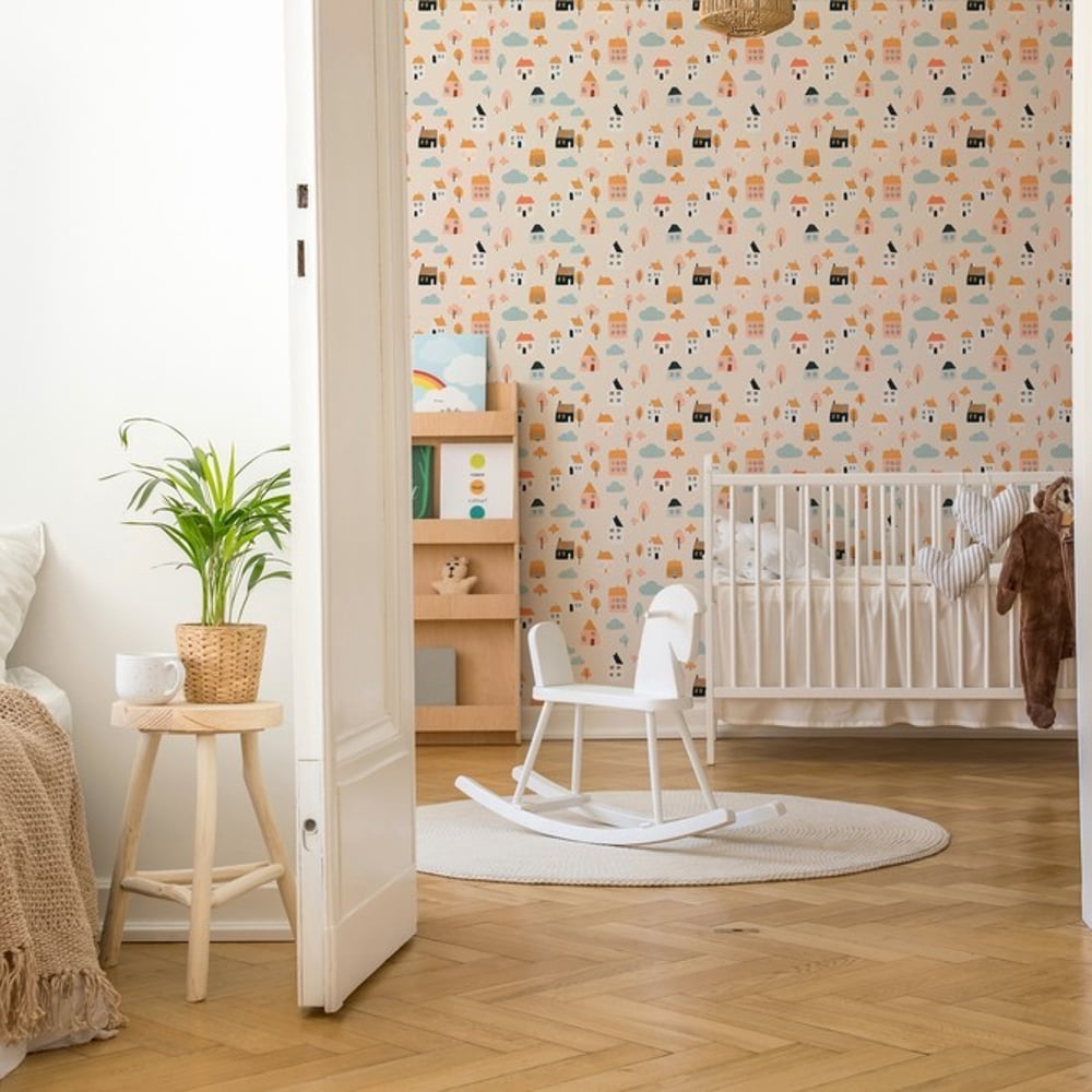 Hubert Beige - Papiers peints - Beige - Chambre d’enfant - Autres motifs - Palette - Intissé