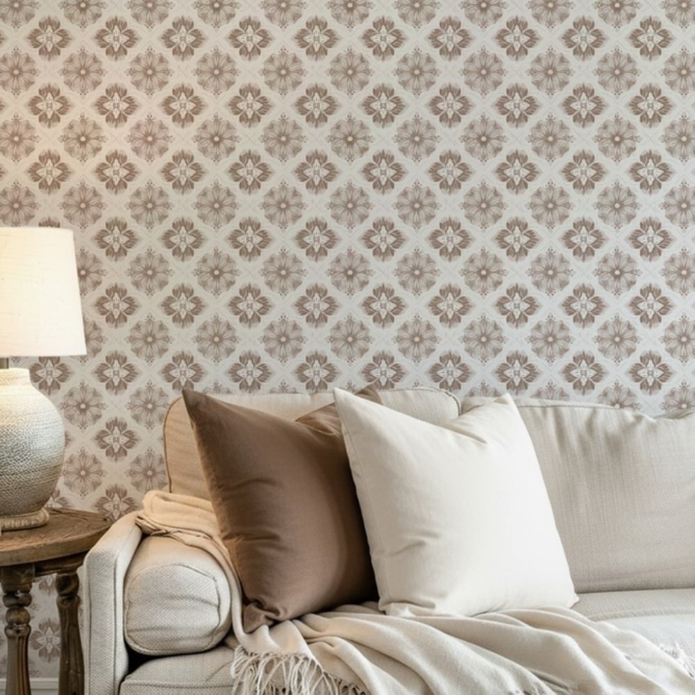 Hagfors Beige - Papiers peints - Beige - Salon - Géométrique - Palette - Intissé