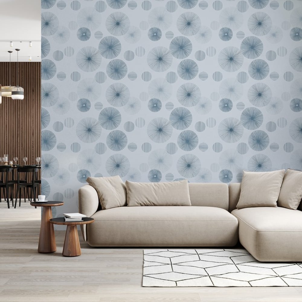 Tage Blue - Papiers peints - Bleu - Salon - Graphique - Palette - Intissé