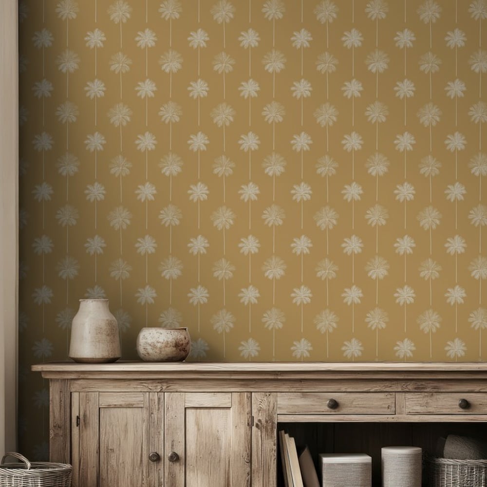 Leonardo Yellow - Papiers peints - Jaune - Salon - Arbre - Palette - Intissé