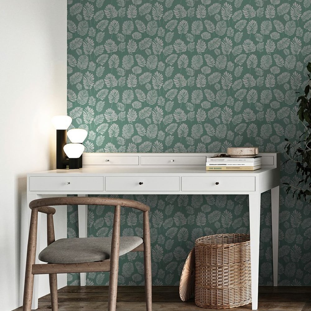 Tore Green - Papiers peints - Vert - Bureau - Feuille - Palette - Intissé