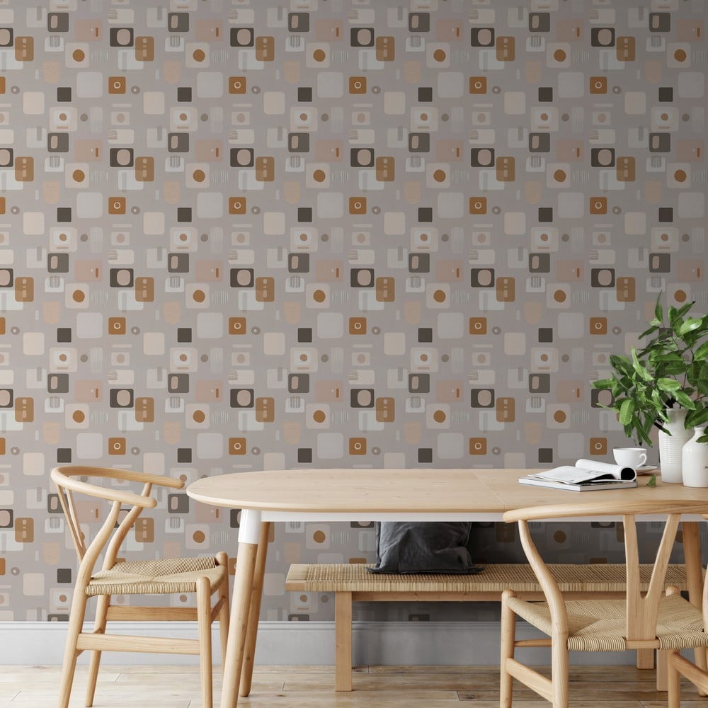 Dante Beige - Papiers peints - Beige - Cuisine - Graphique - Palette - Intissé