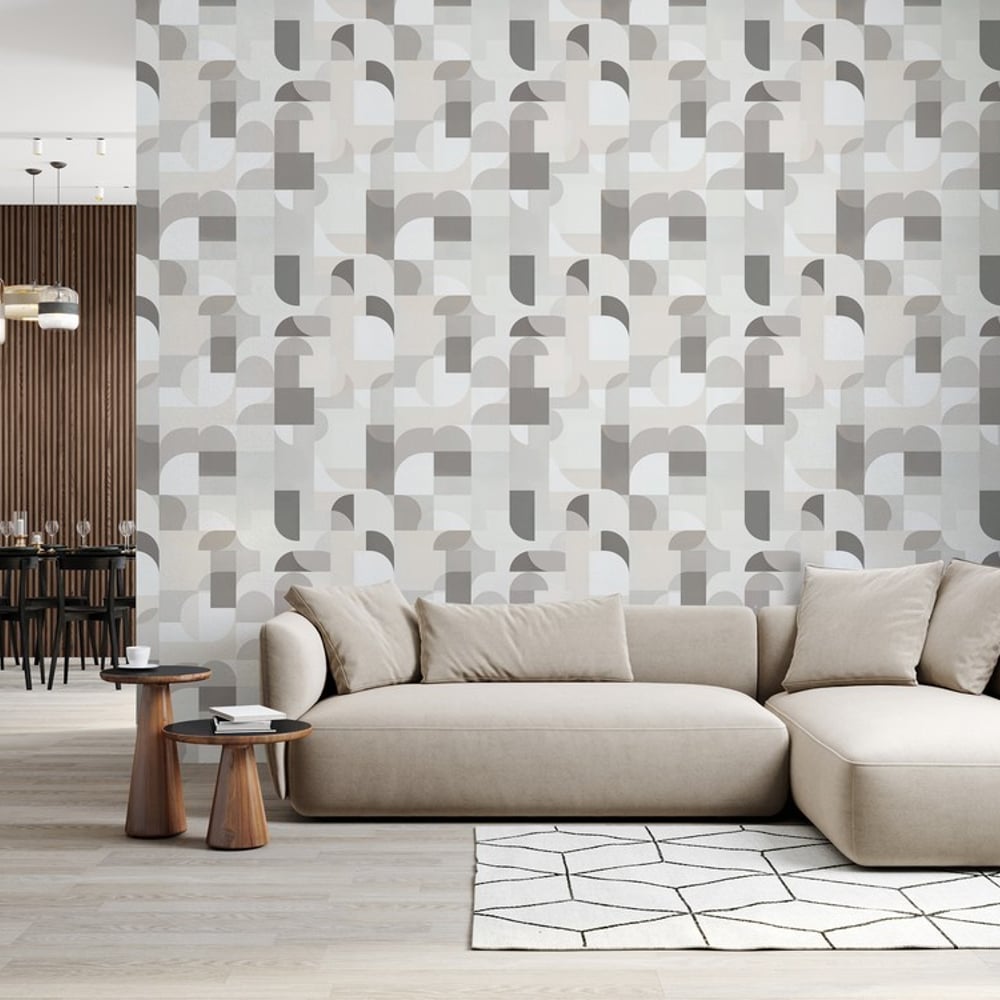 Niklas Grey - Papiers peints - Gris - Salon - Graphique - Palette - Intissé