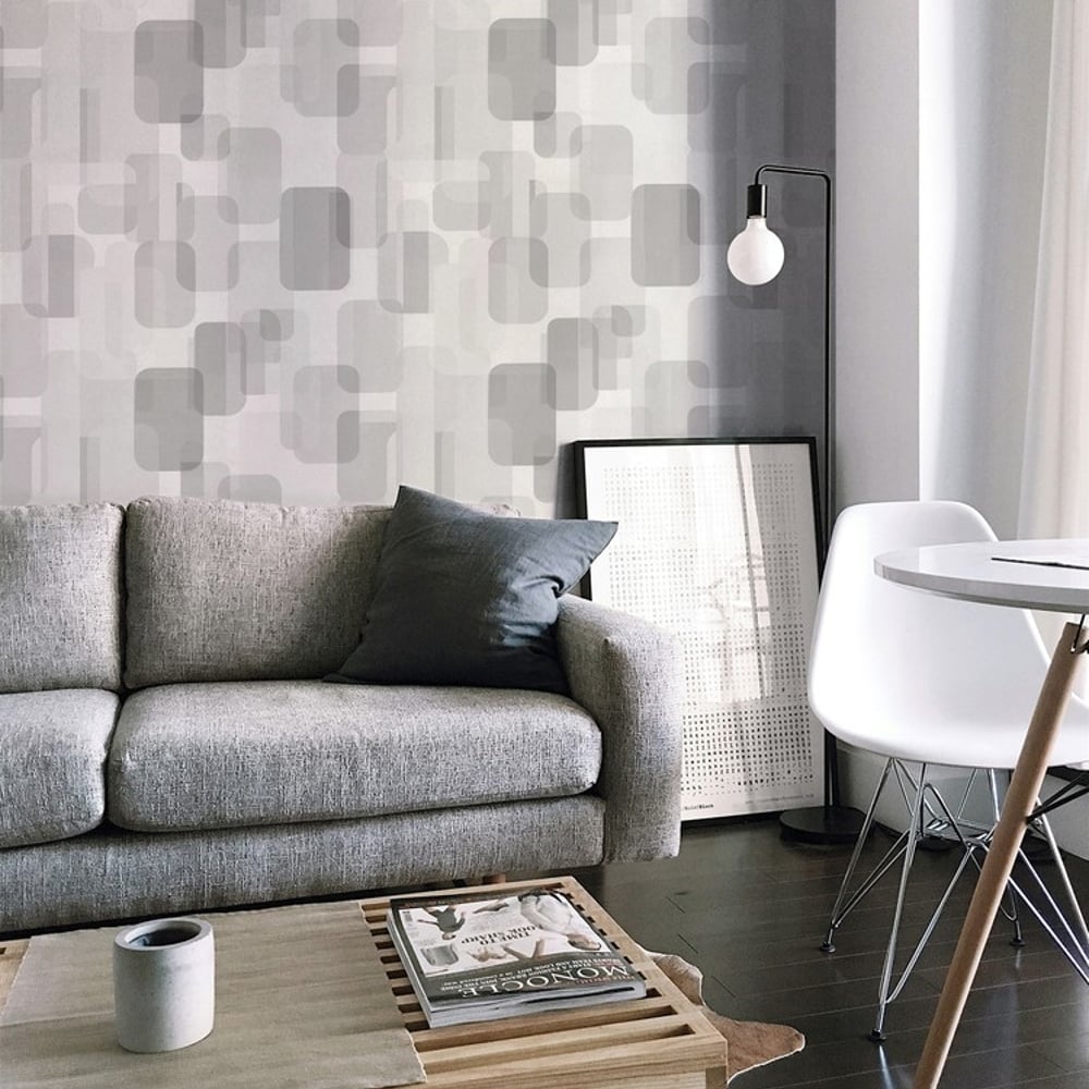 Mikael Grey - Papiers peints - Gris - Salon - Graphique - Palette - Intissé