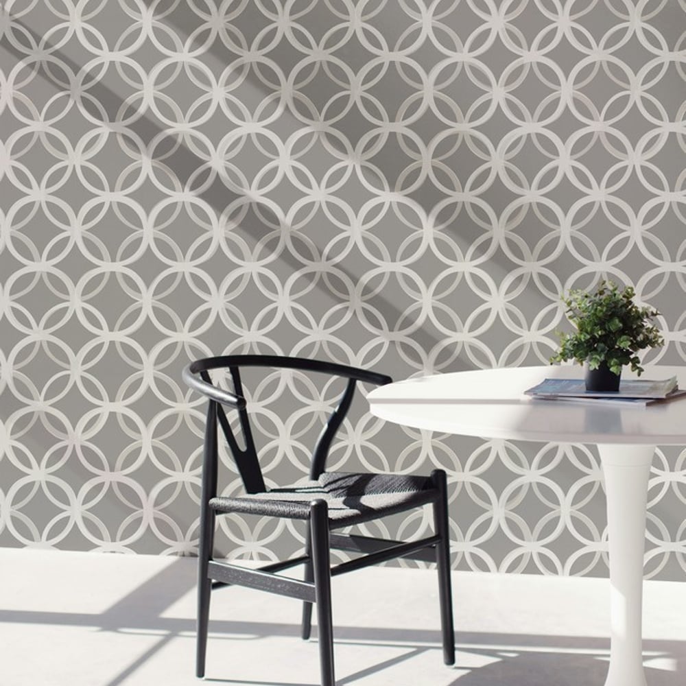 Levi Grey - Papiers peints - Gris - Cuisine - Graphique - Palette - Intissé