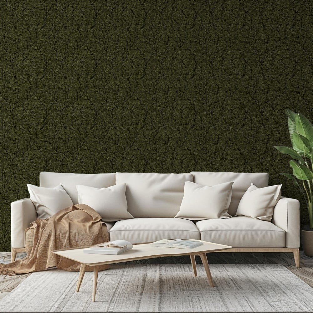 Joseph Green - Papiers peints - Vert - Salon - Feuille - Palette - Intissé
