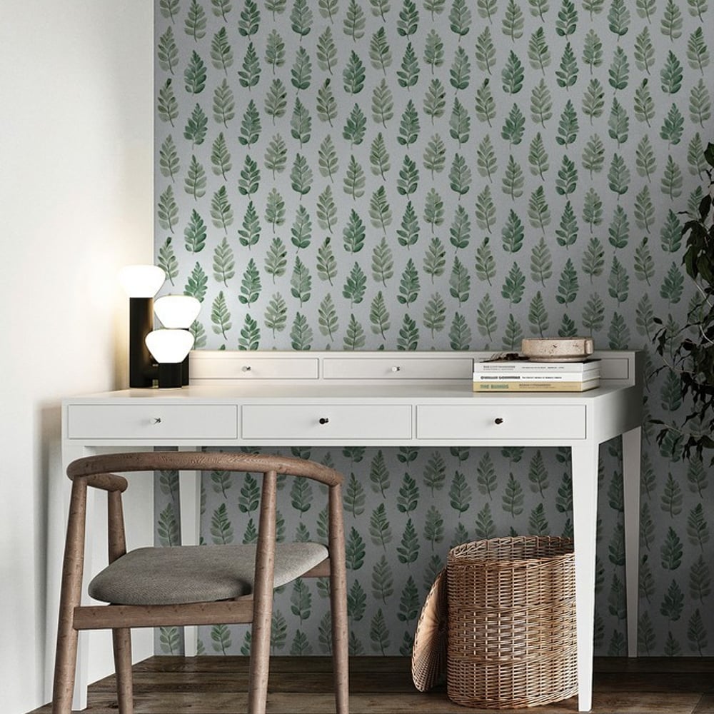 Jack Green - Papiers peints - Vert - Bureau - Feuille - Palette - Intissé