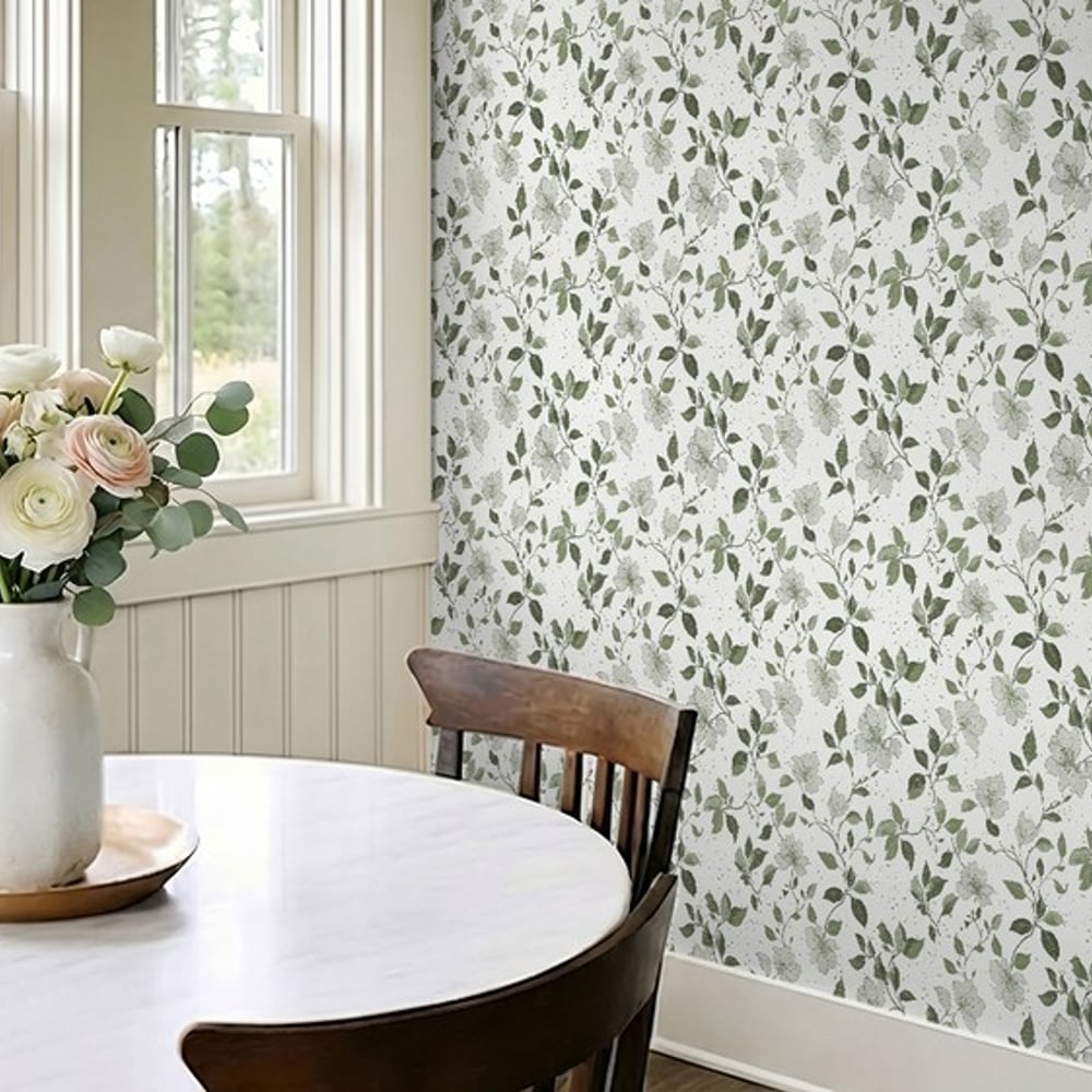 Julie Green - Papiers peints - Vert - Cuisine - Floral - Palette - Intissé