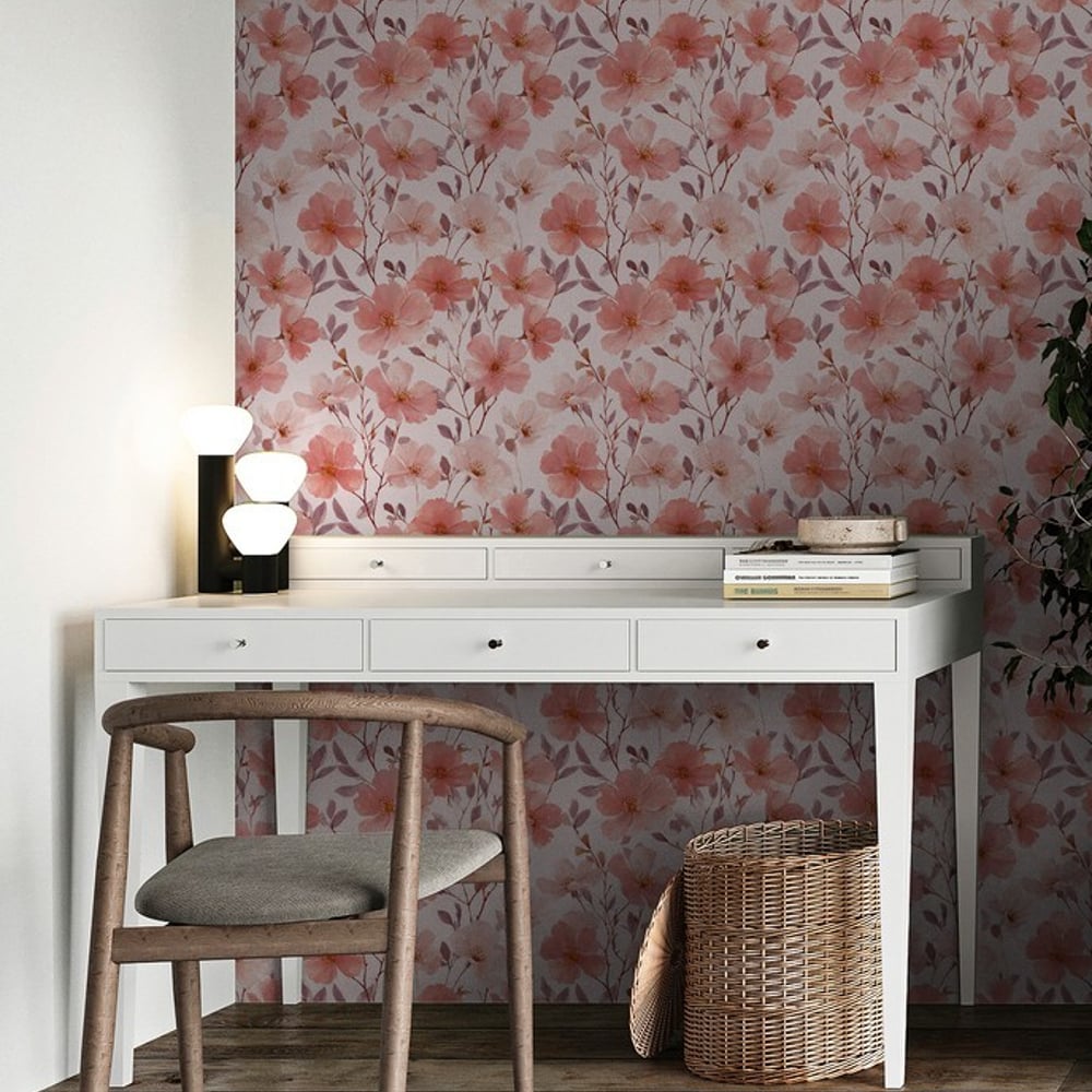 Aino Pink - Tapetit - Vaaleanpunainen - Eteinen - Kukkakuvioinen - Palette - Non-Woven