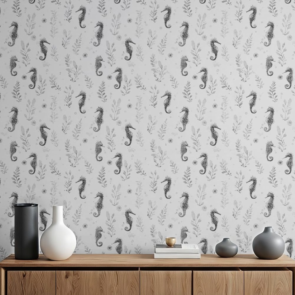 Emrik Grey - Papiers peints - Gris - Salon - Animal - Palette - Intissé