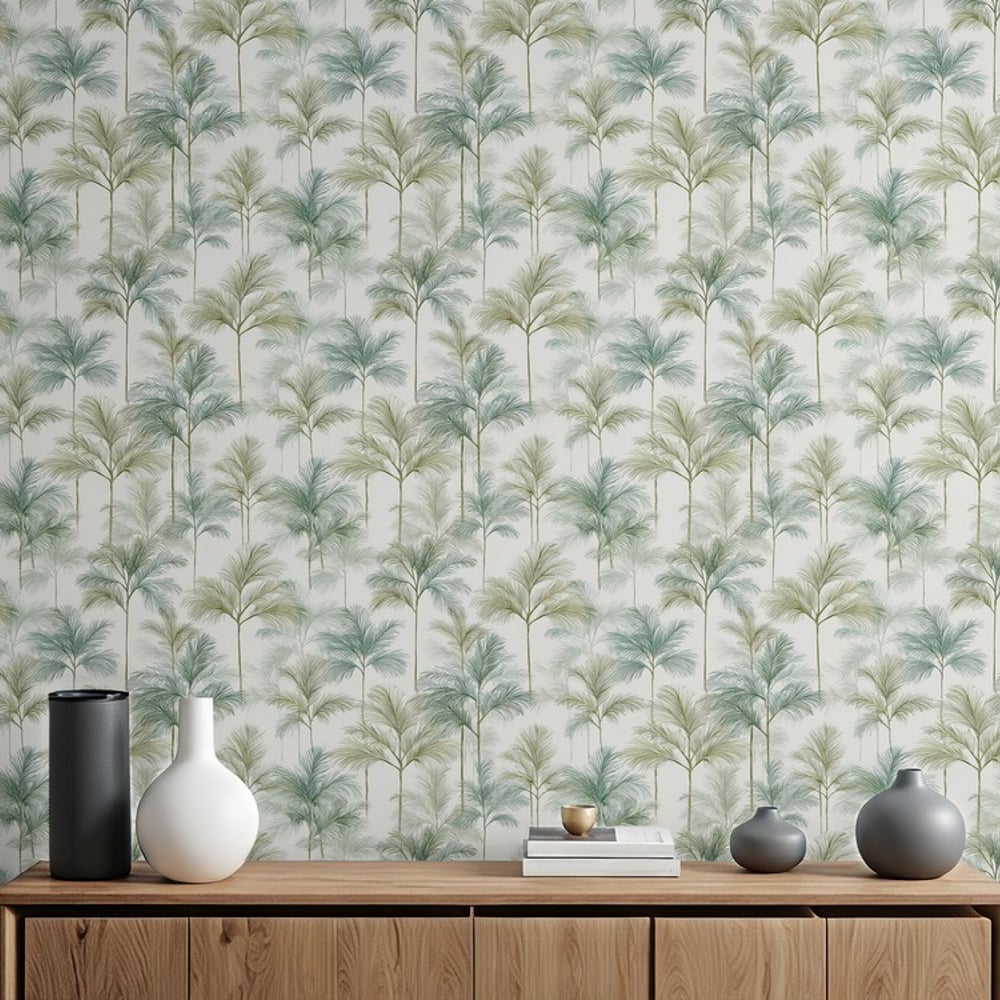 Esperanza Green - Papiers peints - Vert - Salon - Arbre - Palette - Intissé