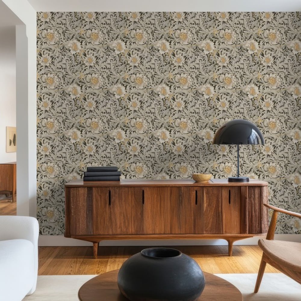 Denize Dark Brown - Papiers peints - Marron - Salon - Floral - Wallpassion - Intissé