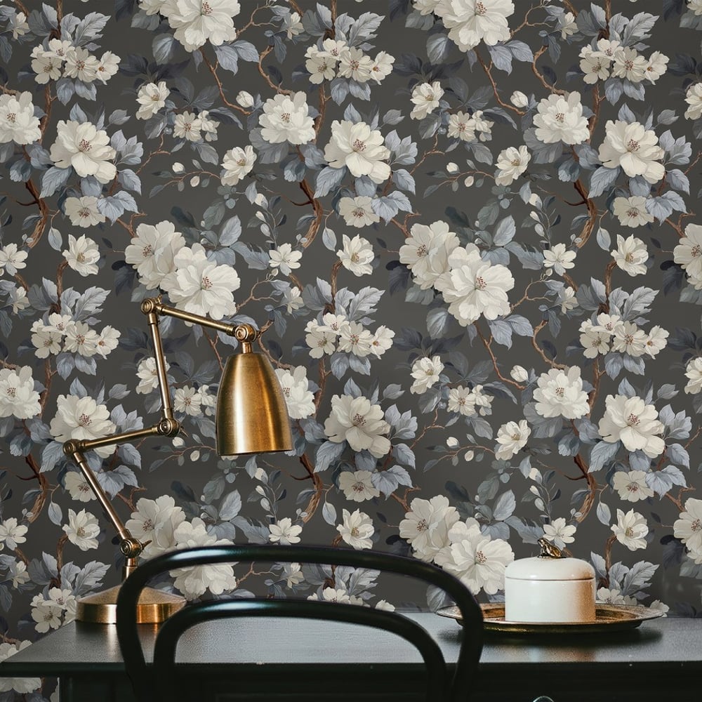 Andreas Grey - Papiers peints - Gris - Salon - Floral - Wallpassion - Intissé