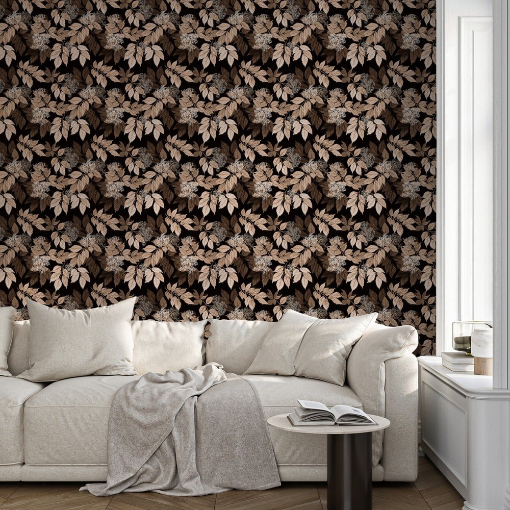 Adina Brown - Tapetit - Ruskea - Olohuone - Kukkakuvioinen - Wallpassion - Non-Woven