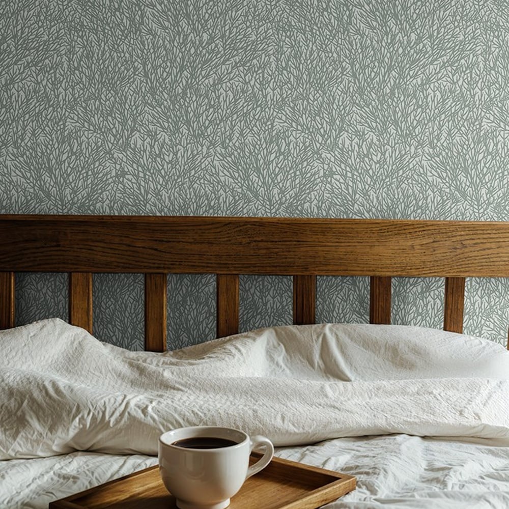 Branches Green - Papiers peints - Vert - Chambre - Floral - Wallpassion - Intissé