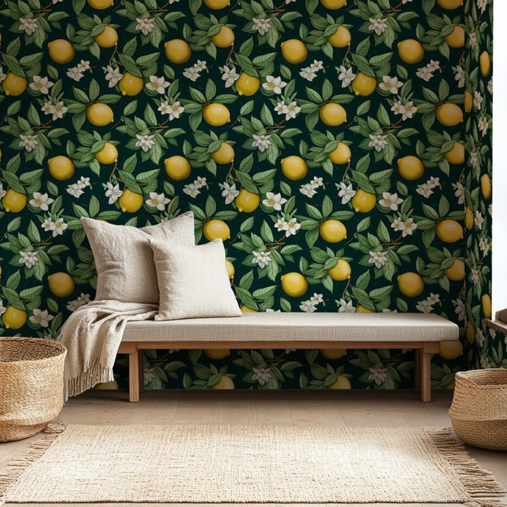 Clara Black - Papiers peints - Noir - Chambre - Fruit - Wallpassion - Intissé