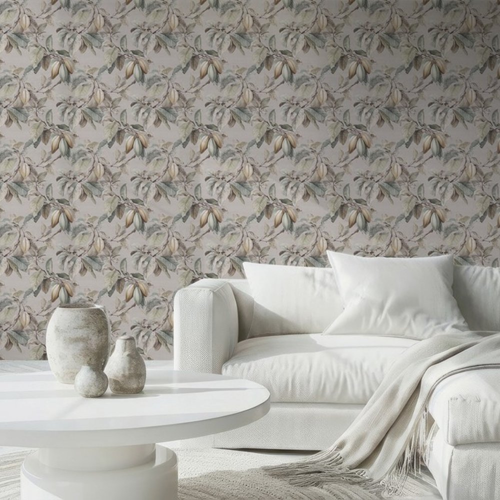 Taylor Grey - Wallpaper - Grey - Living room - Floral - September - Non-Woven