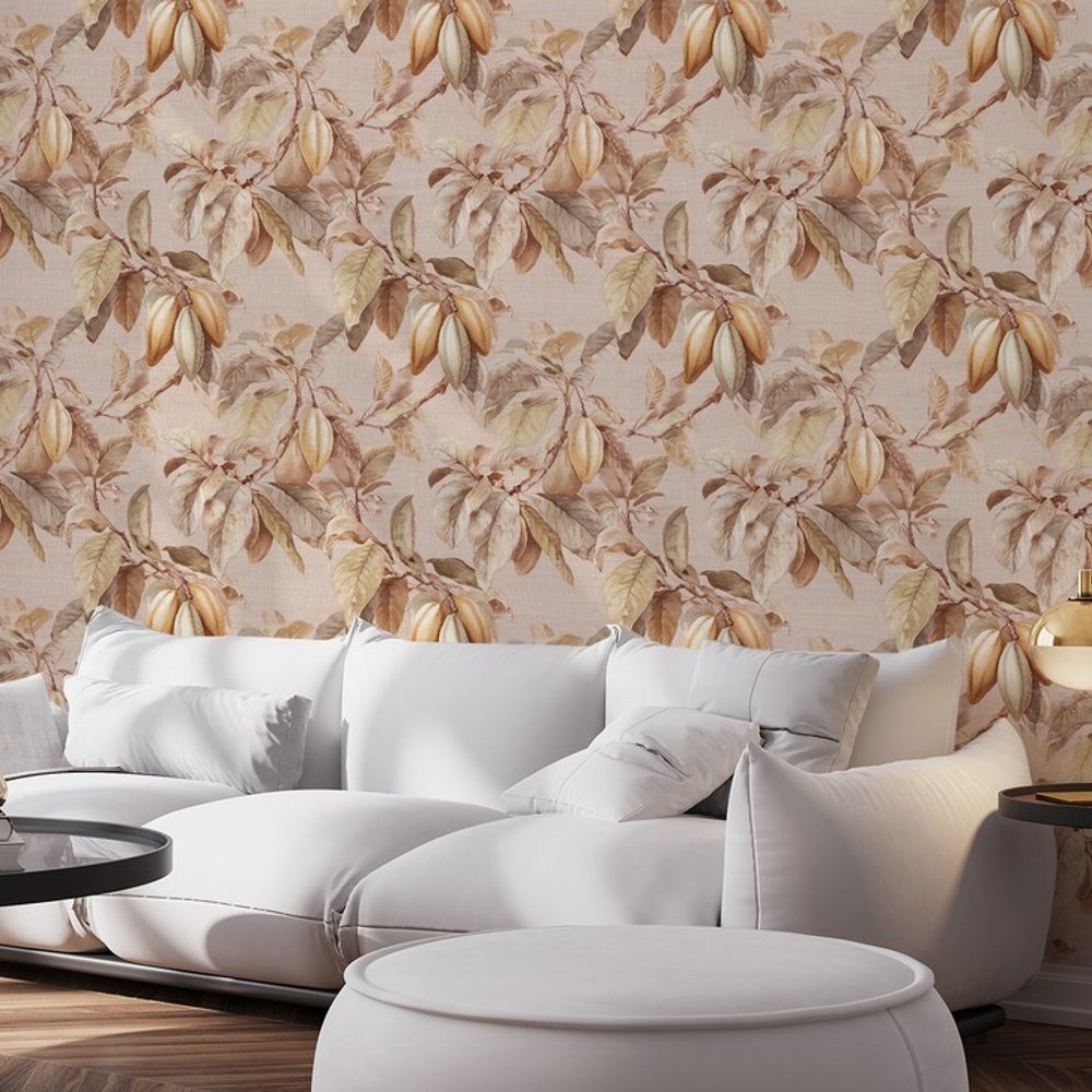 Taylor Brown - Wallpaper - Brown - Living room - Floral - September - Non-Woven