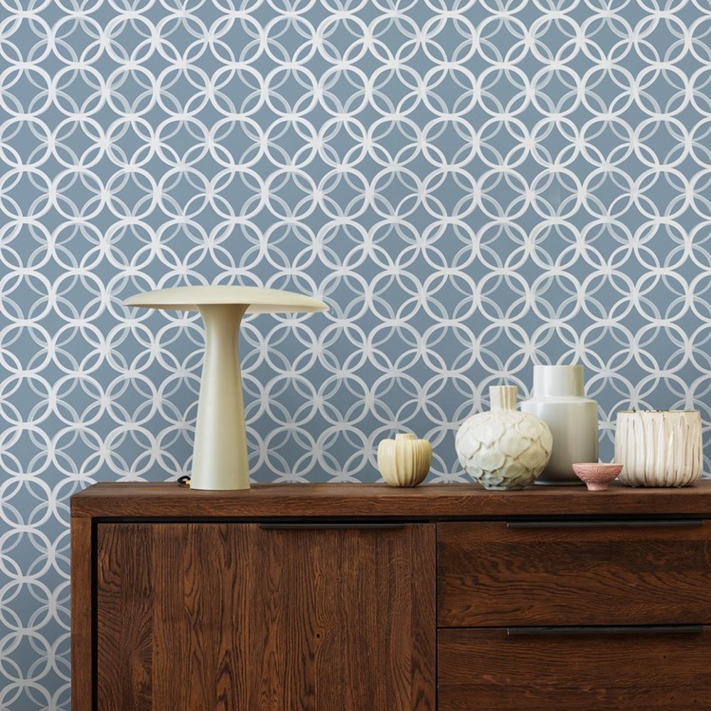 Levi Blue - Papiers peints - Bleu - Salon - Graphique - Palette - Intissé