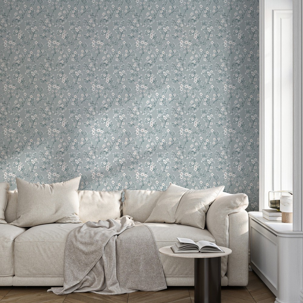 Tuija Grey - Papiers peints - Gris - Salon - Floral - Palette - Intissé