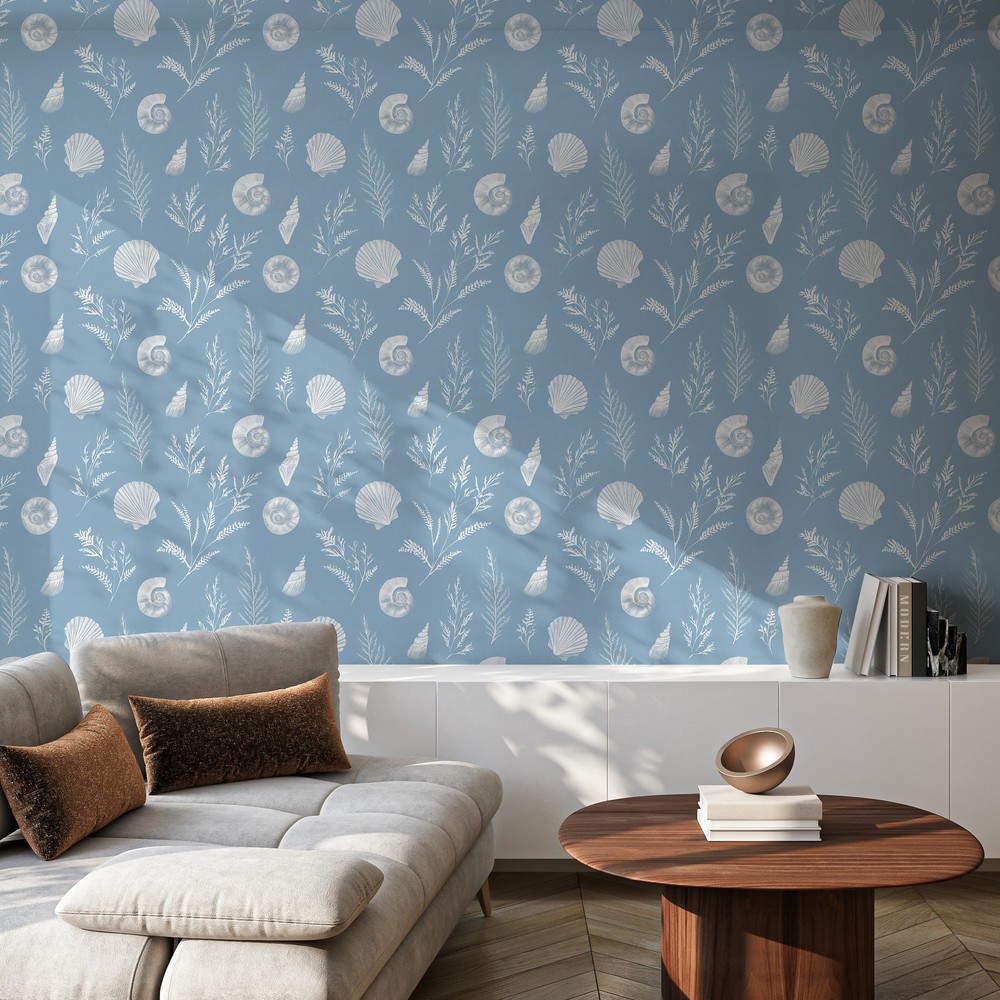 Klara Blue - Papiers peints - Bleu - Salon - Marin - Palette - Intissé