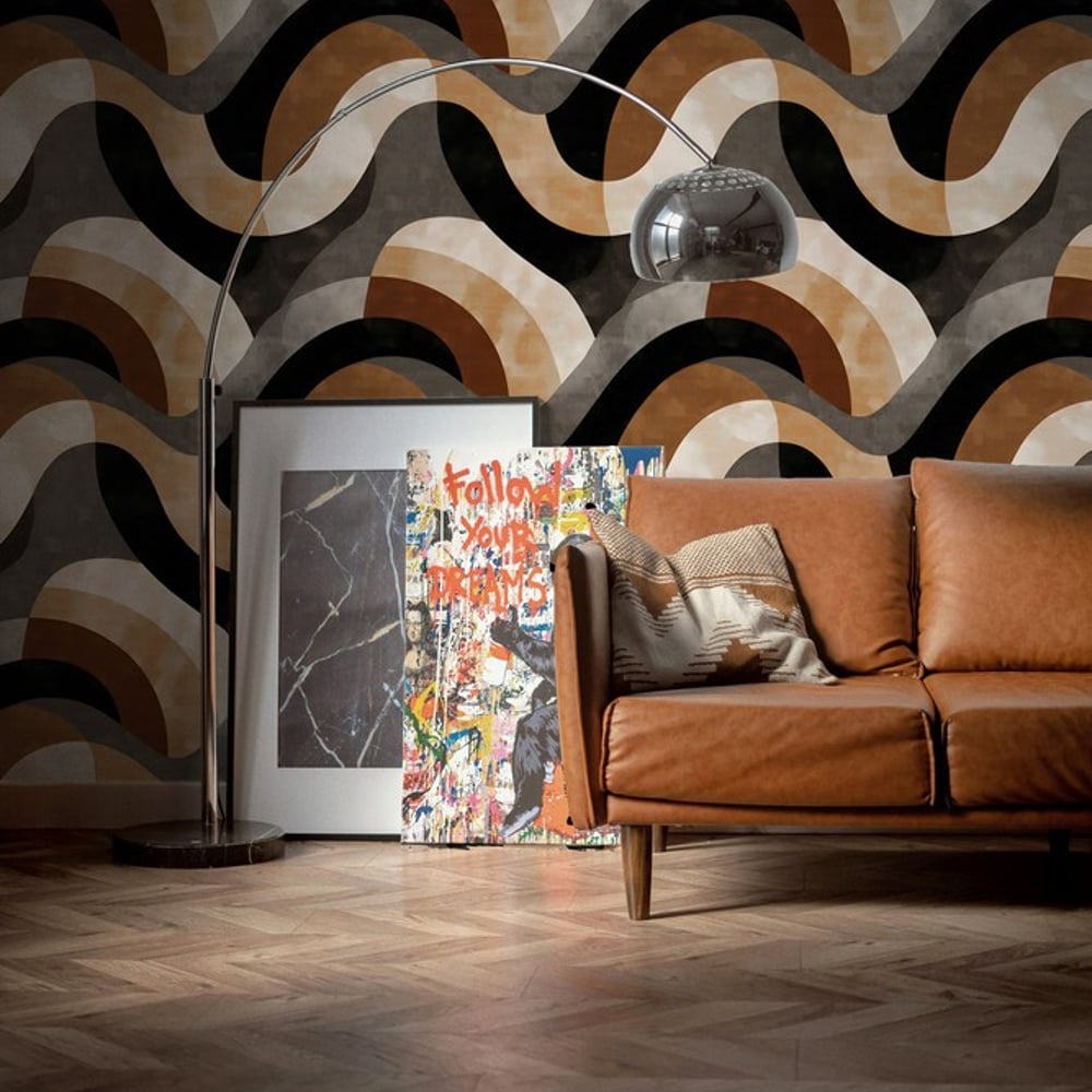 Ryan Brown - Wallpaper - Brown - Teenager's room - Graphic - in between - Non-Woven