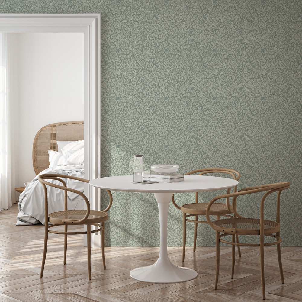 Kaija Green - Papiers peints - Vert - Salon - Feuille - Palette - Intissé
