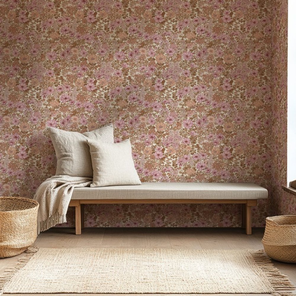 Ilse Pink - Papiers peints - Rose - Chambre - Floral - Scandza - Intissé